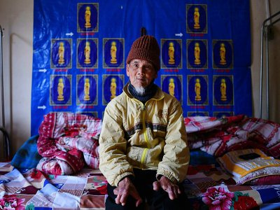 Un malade de la lèpre dans sa chambre du centre pour lépreux de Van Mon au Vietnam, le 10 janvier 2019 - Manan VATSYAYANA [AFP]