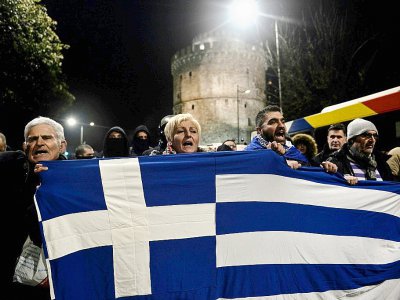 Des manifestants à Athènes, le 24 janvier 2019, contre l'accord sur le nom de "Macédoine du Nord" donné à un pays voisin. - Sakis MITROLIDIS [AFP]