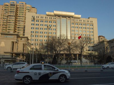 Le tribunal de Tianjin où se déroule le procès de l'avocat Wang Quanzhang, spécialisé dans la défense des droits de l'Homme, le 26 décembre 2018 en Chine - Nicolas ASFOURI [AFP]
