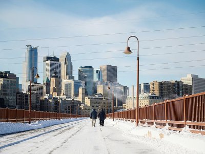 Une vague de froid polaire frappe la ville de Minneapolis (Minnesota) le 29 janvier 2019 - STEPHEN MATUREN [AFP]