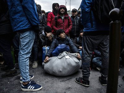 Evacuation d'un campement de migrants porte de la Chapelle, le 29 janvier 2019 à Paris - Christophe ARCHAMBAULT [AFP]