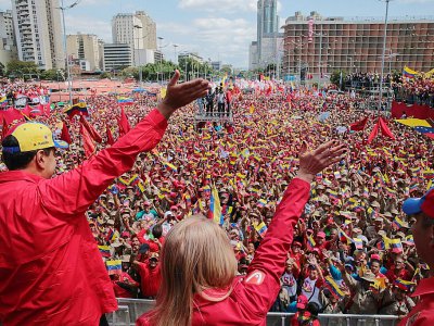 Le président Nicolas Maduro s'adresse à ses partisans le 2 février 2019 à Caracas - HO [Venezuelan Presidency/AFP]