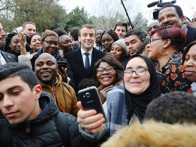 Emmanuel Macron à Evry-Courcouronnes, le 4 février 2019 - ludovic MARIN [POOL/AFP]