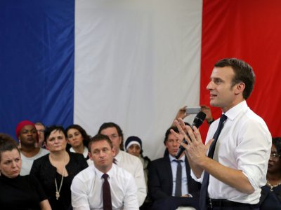 Emmanuel Macron à Evry-Courcouronnes (Essonne), le 4 février  2019 - Ludovic MARIN [POOL/AFP]