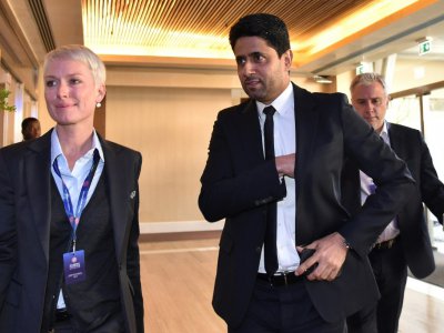 Le président du PSG Nasser Al-Khelaïfi a été élu au Comité exécutif de l'UEFA, le 7 février 2019 à Rome - Andreas SOLARO [AFP]