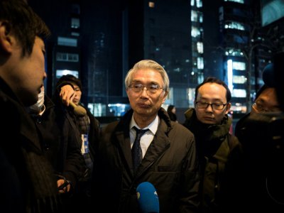 Junichiro Hironaka, nouvel avocat de Carlos Ghosn, ex-patron de l'alliance automobile Renault-Nissan-Mitsubishi Motors à Tokyo, le 13 février 2019 - Behrouz MEHRI [AFP]