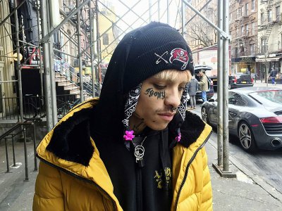 Le mannequin et rappeur Adam Alonso, alias "Rex Reid", à New York le 23 janvier 2019 - Thomas URBAIN [AFP]