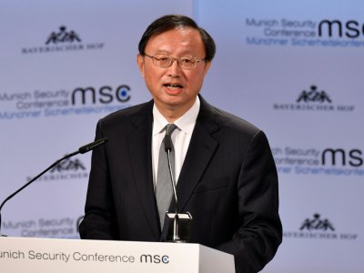 Yang Jiechi, membre du bureau politique du Parti communiste chinois, le 16 février 2019 à la Conférence sur la sécurité à Munich - THOMAS KIENZLE [AFP]