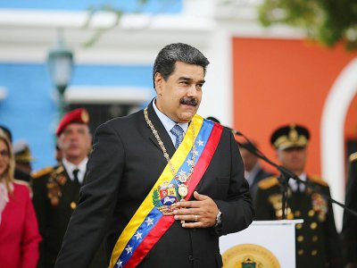 Le président Nicolas Maduro lors d'un déplacement à Ciudad Bolivar, le 15 février 2019 - Marcelo GARCIA [Venezuelan Presidency/AFP]