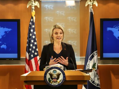 La porte-parole du département d'Etat Heather Nauert lors d'une conférence de presse le 30 novembre 2017 à Washington DC - Alex Wroblewski [GETTY IMAGES NORTH AMERICA/AFP/Archives]