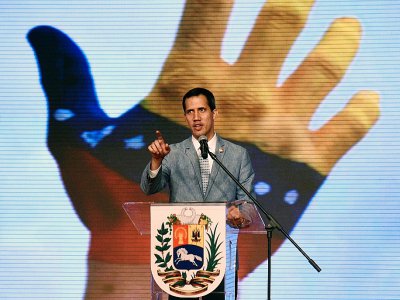 L'opposant vénézuélien Juan Guaido, le 8 février 2019 à Caracas - Federico Parra [AFP]
