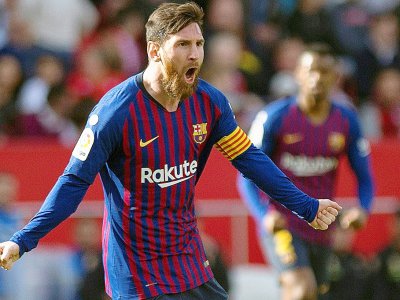 L'attaquant argentin de Barcelone, Lionel Messi, lors du match de Liga à Séville, le 23 février 2019 - JORGE GUERRERO [AFP/Archives]