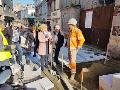 Marie-Agnès Poussier-Winsback, la maire de Fécamp, a visité le chantier mercredi 27 février 2019. - Gilles Anthoine
