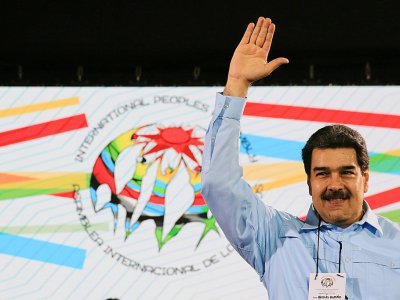 Le président vénézuélien Nicolas Maduro lors d'un événement de l'Assemblée internationale des peuples, le 26 février 2019 à Caracas - Jhonn ZERPA [Venezuelan Presidency/AFP]