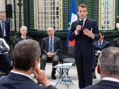 Emmanuel Macron à la préfecture de la Gironde à Bordeaux, le 1er mars 2019 - Caroline BLUMBERG [POOL/AFP]