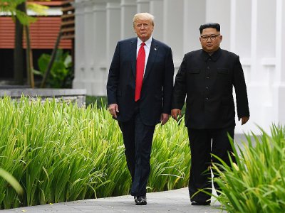 Kim Jong Un et Donald Trump le 11 juin 2018 - SAUL LOEB [AFP/Archives]