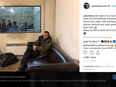 Le réalisateur Emmanuel Carrère sous l'objectif de Juliette Binoche dans les coulisses du tournage en Normandie - Instagram Juliette Binoche