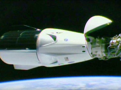La capsule Crew Dragon de SpaceX amarrée à la Station spatiale internationale, le 3 mars 2019 - HO [NASA/AFP]