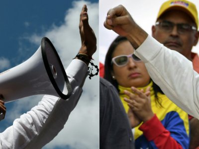 Juan Guaido (g) et Nicolas Maduro - Federico Parra, YURI CORTEZ [AFP/Archives]