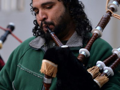 Un joueur de cornemuse à Siakot au Pakistan, le 25 janvier 2019 - AAMIR QURESHI [AFP]