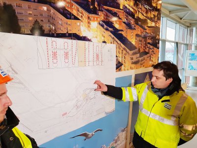 Baptiste Maurand, directeur général adjoint du port du Havre, présente les travaux d'aménagement du terminal ferry en vue du Brexit. - Gilles Anthoine