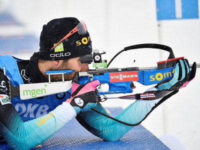 Martin Fourcade lors des 20 km individuels des Mondiaux de biathlon, le 13 mars 2019 à Ostersund (Suède) - Anders WIKLUND [TT NEWS AGENCY/AFP]