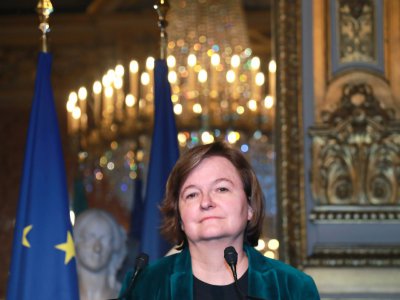 La ministre des Affaires européennes  Nathalie Loiseau, lors d'une conférence de presse le 15 mars 2019 à Paris - JACQUES DEMARTHON [AFP]