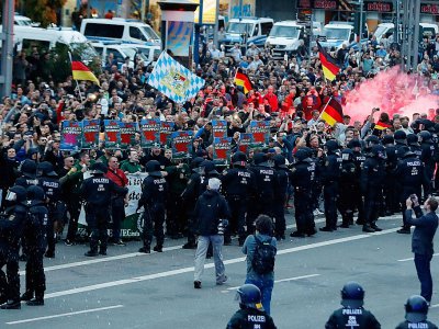 Manifestation d'extrême droite dans les rues de Chemnitz le 27 août 2018 - Odd ANDERSEN [AFP]