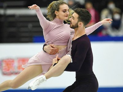 Gabriella Papadakis et Guillaume Cizeron lors du programme libre de la danse sur glace aux Mondiaux de patinage artistique, le 23 mars 2019 à Saitama - Toshifumi KITAMURA [AFP]