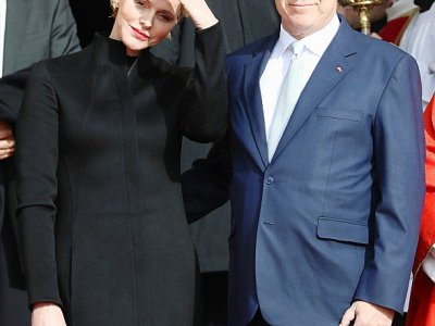 Le prince Albert II et la princesse Charlène, à Monaco, le 27 janvier 2019 - VALERY HACHE [AFP/Archives]