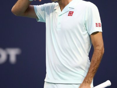 Le Suisse Roger Federer face au Moldave Radu Albot au tournoi de Miami, le 23 mars 2019 - JULIAN FINNEY [Getty/AFP]