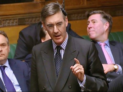 Le député conservateur et Brexiter Jacob Rees-Mogg, au Parlement britannique à Londres le 12 mars 2019 - PRU [PRU/AFP/Archives]