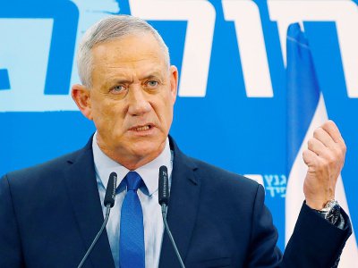 L'ancien chef d'état-major Benny Gantz, adversaire de Benjamin Netanyahu aux élections législatives, ici le 20 mars 2019 à Tel Aviv - JACK GUEZ [AFP/Archives]
