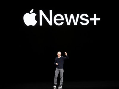 Le patron d'Apple Tim Cook, le 25  mars 2019, à Cupertino (Californie) - NOAH BERGER [AFP]