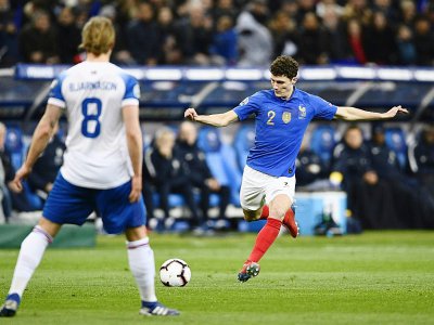Le latéral français Benjamin Pavard face à l'Islande, le 25 mars 2018 au Stade de France - Martin BUREAU [AFP]