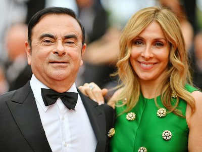 Carlos Ghosn et son épouse Carole au festival de Cannes, le 26 mai 2017 - LOIC VENANCE [AFP/Archives]