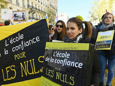 Manifestation à Marseille le 4 avril 2019 pour protester contre le projet de loi sur l'école et la réforme du lycée et du bac - Boris HORVAT [AFP]
