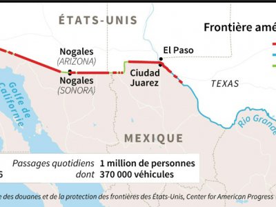 Carte de la frontière entre les Etats-Unis et le Mexique - AFP [AFP/Archives]