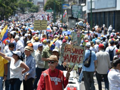 Manifestation de l'opposition vénézuélienne le 6 avril 2019 à Caracas - YURI CORTEZ [AFP]