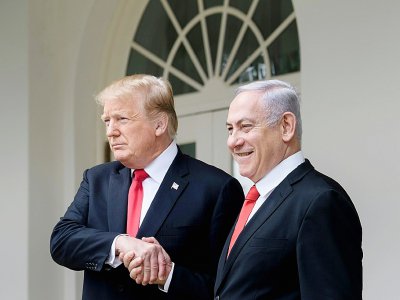 Le président américain Donald Trump et le Premier ministre israélien Benjamin Netanyahu, le lundi 25 mars à la Maison Blanche - Brendan Smialowski [AFP]