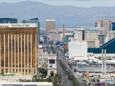 Le Strip de Las Vegas, où se trouvent les hôtels, casinos et boîtes de nuit de la ville - SAUL LOEB [AFP]