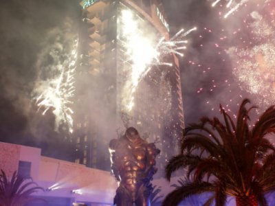 Des feux d'artifice tirés pour l'inauguration du Kaos au Palms Casino de Las Vegas, le 6 avril 2019 - Roger Kisby [GETTY IMAGES NORTH AMERICA/AFP]
