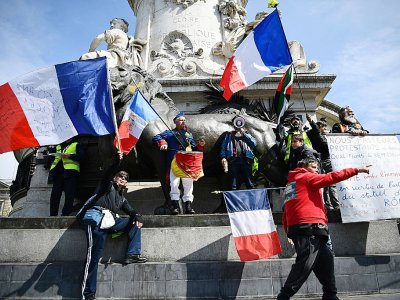 Manifestation de "gilets jaunes", place de la République à Paris, lez 6 avril 2019 - Anne-Christine POUJOULAT [AFP/Archives]