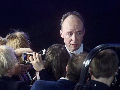 Le chef de file des Vrais Finlandais Jussi Halla-aho le 14 avril 2019 à Helsinki - Vesa Moilanen [Lehtikuva/AFP]