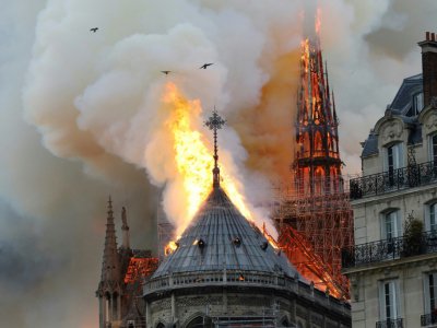 Notre-Dame de Paris en feu, le 15 avril 2019 - FRANCOIS GUILLOT [AFP]