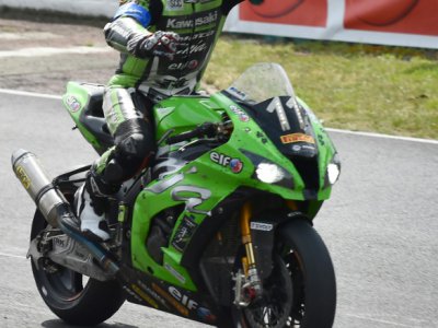 Jérémy Guarnoni sur la Kawasaki 11 lors de la victoire au Mans le 21 avril 2019 - JEAN-FRANCOIS MONIER [AFP]