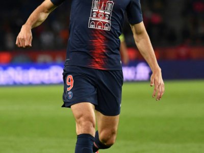 L'attaquant du PSG Edinson Cavani lors du match contre Monaco au Parc des Princes en L1, le 21 avril 2019 - Anne-Christine POUJOULAT [AFP]