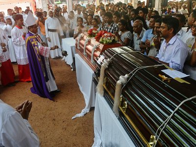 Messe commémorative en hommage aux victimes à l'église Saint-Sébastien de Negombo, le 23 avril 2019 - ISHARA S.  KODIKARA [AFP]