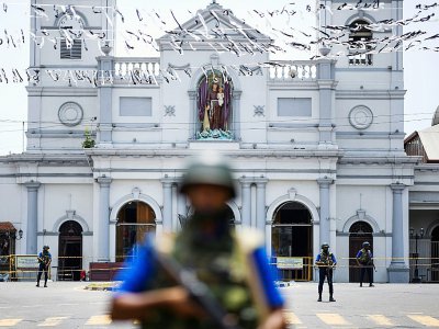 Des soldats montent la garde à Colombo au Sri Lanka, le 25 avril 2019 - Jewel SAMAD [AFP]
