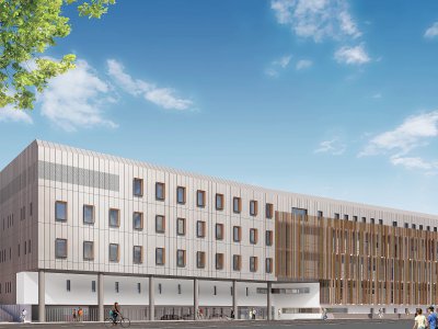 Le bâtiment Robec, en construction, accueillera les nouveaux blocs opératoires. - MBA